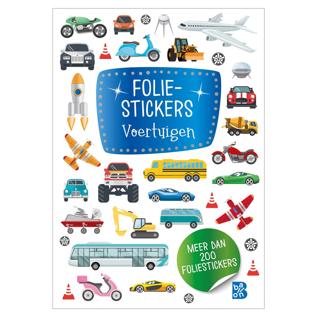 Standaard uitgeverij glitter foliestickers - voertuigen
