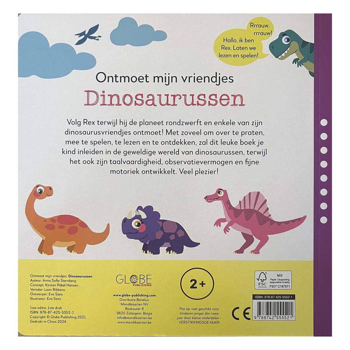 Mondikaarten kartonboek ontmoet mijn vriendjes dino's