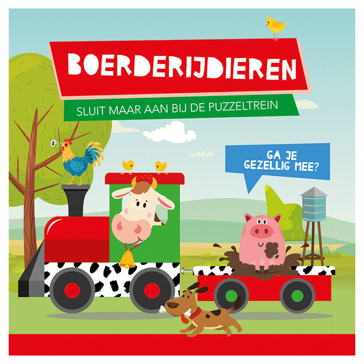 Lantern Publishers Book and Puzzle Train Farm Dieren