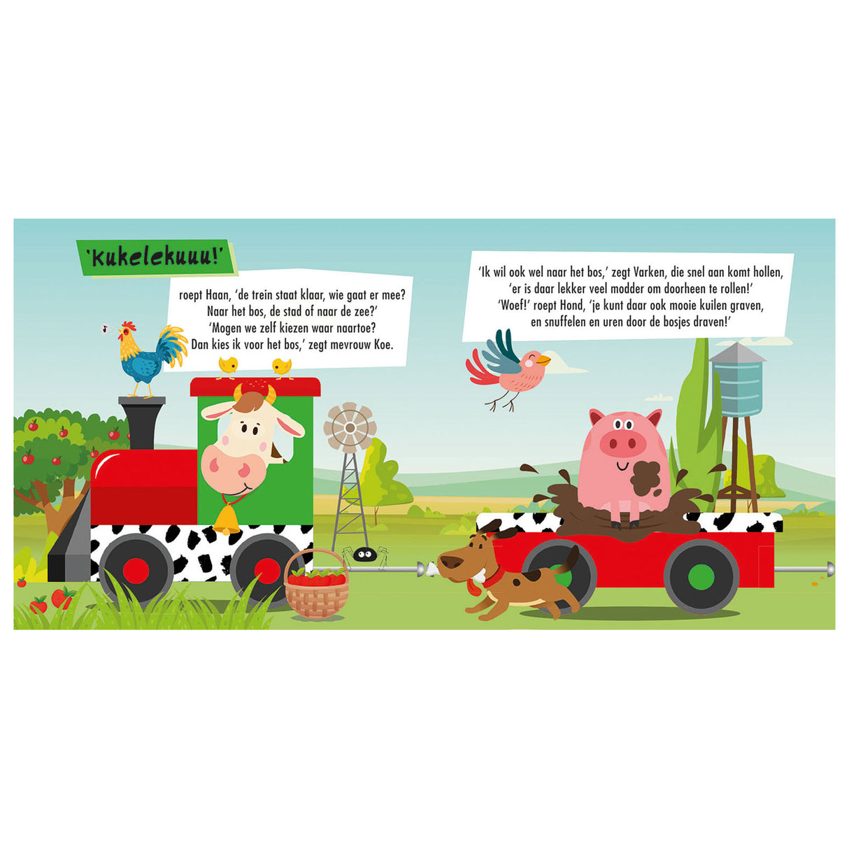 Lantern Publishers Book and Puzzle Train Farm Dieren