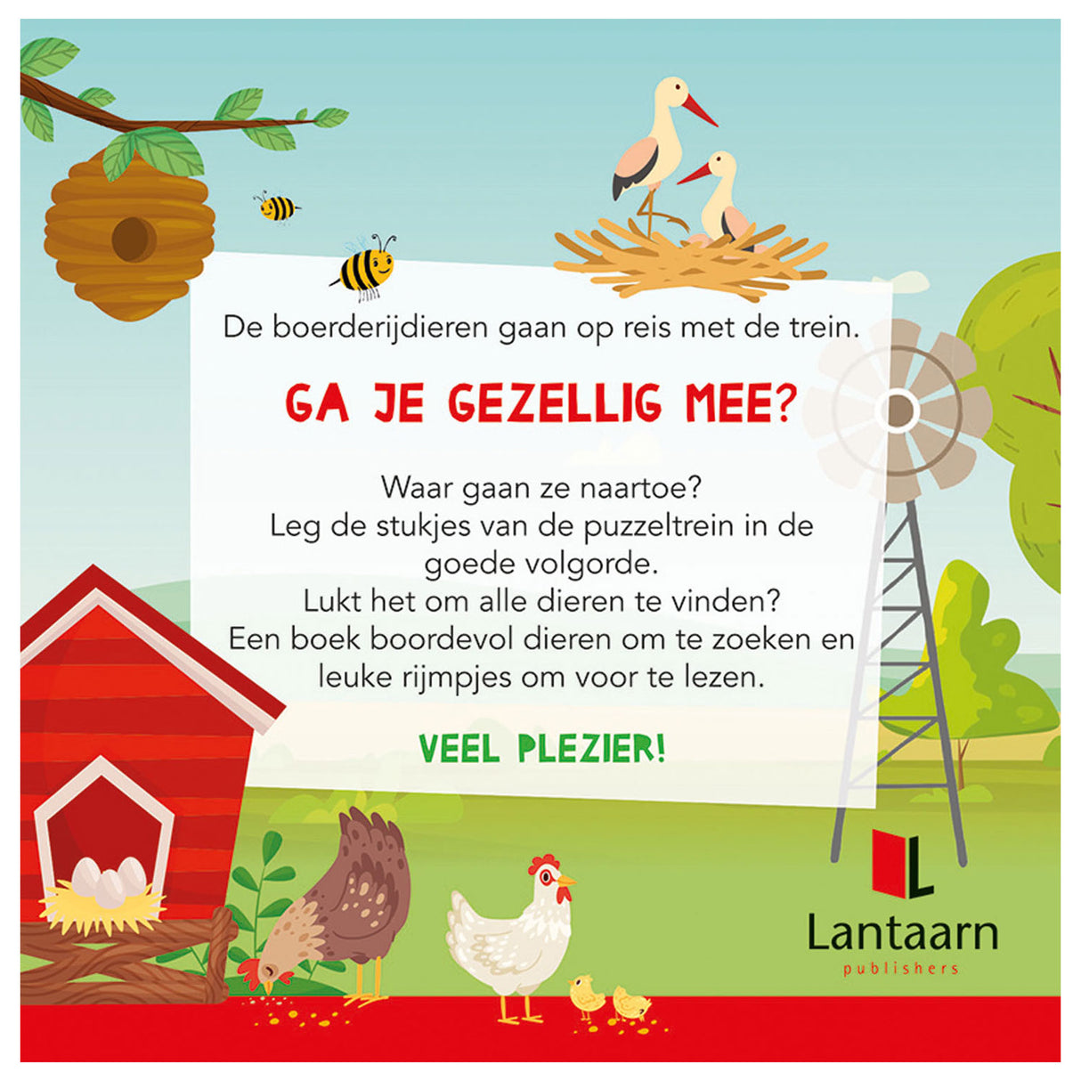Lantern Publishers Book and Puzzle Train Farm Dieren