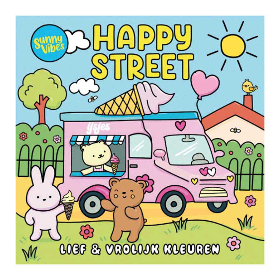 Lantaarn publishers coloring book sunny vibes - happy street