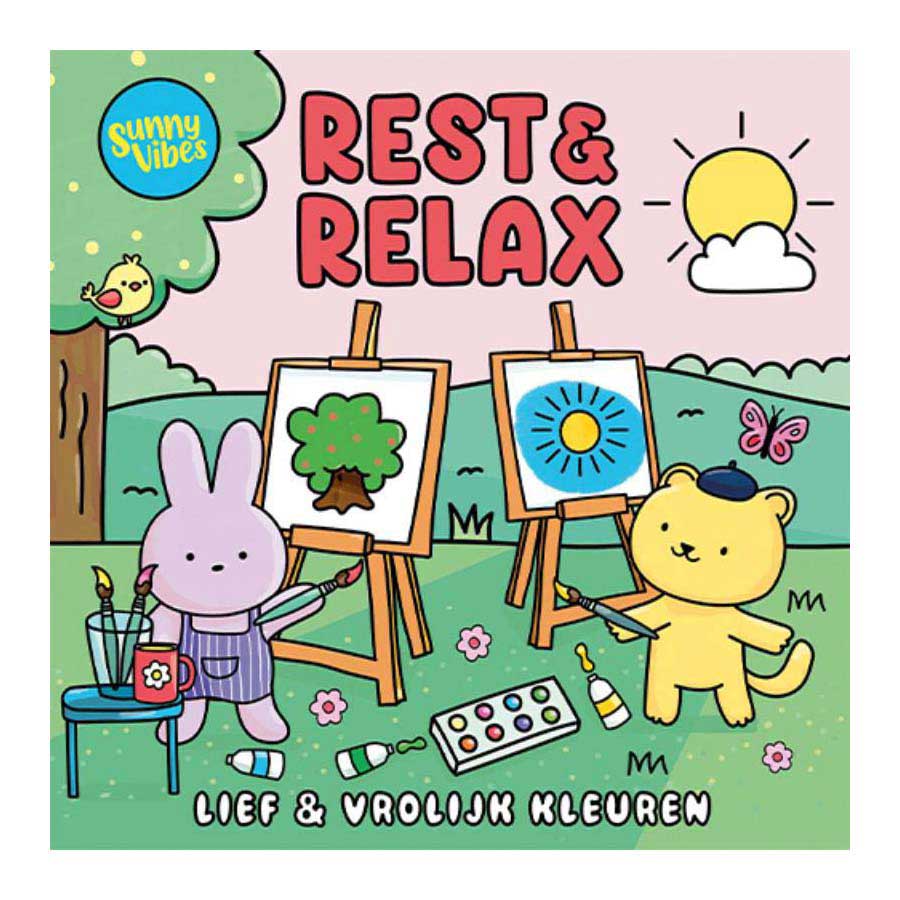 Lantaarn publishers coloring book sunny vibes - rest relax