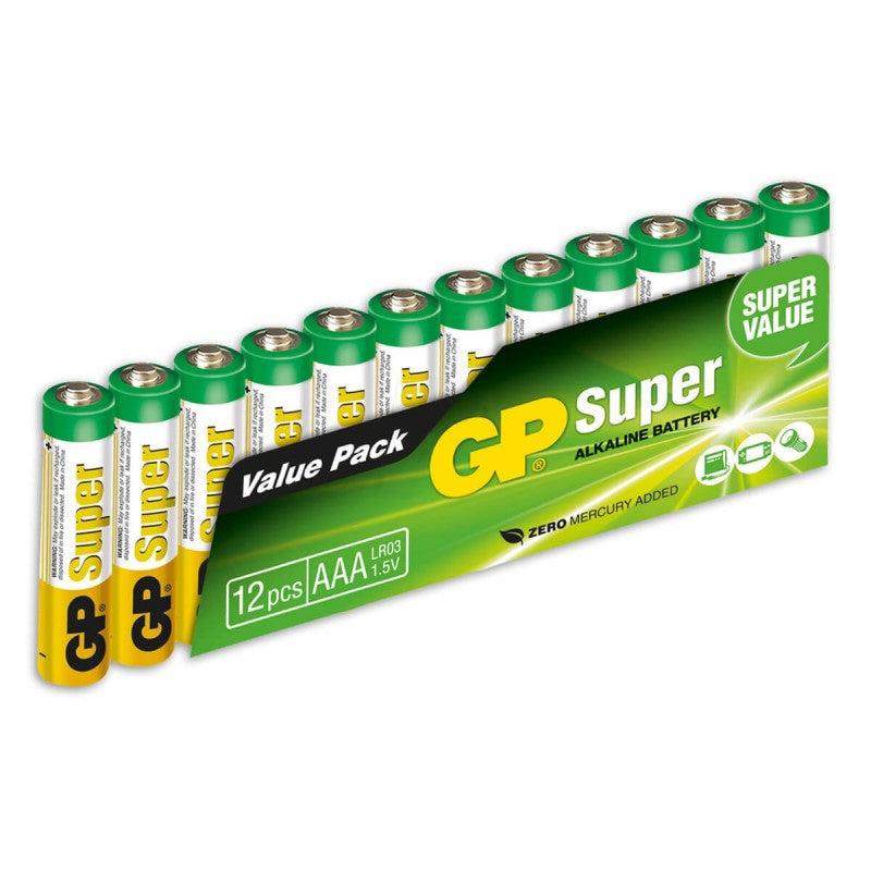 Super alkalisk AAA -batterier 12 hk