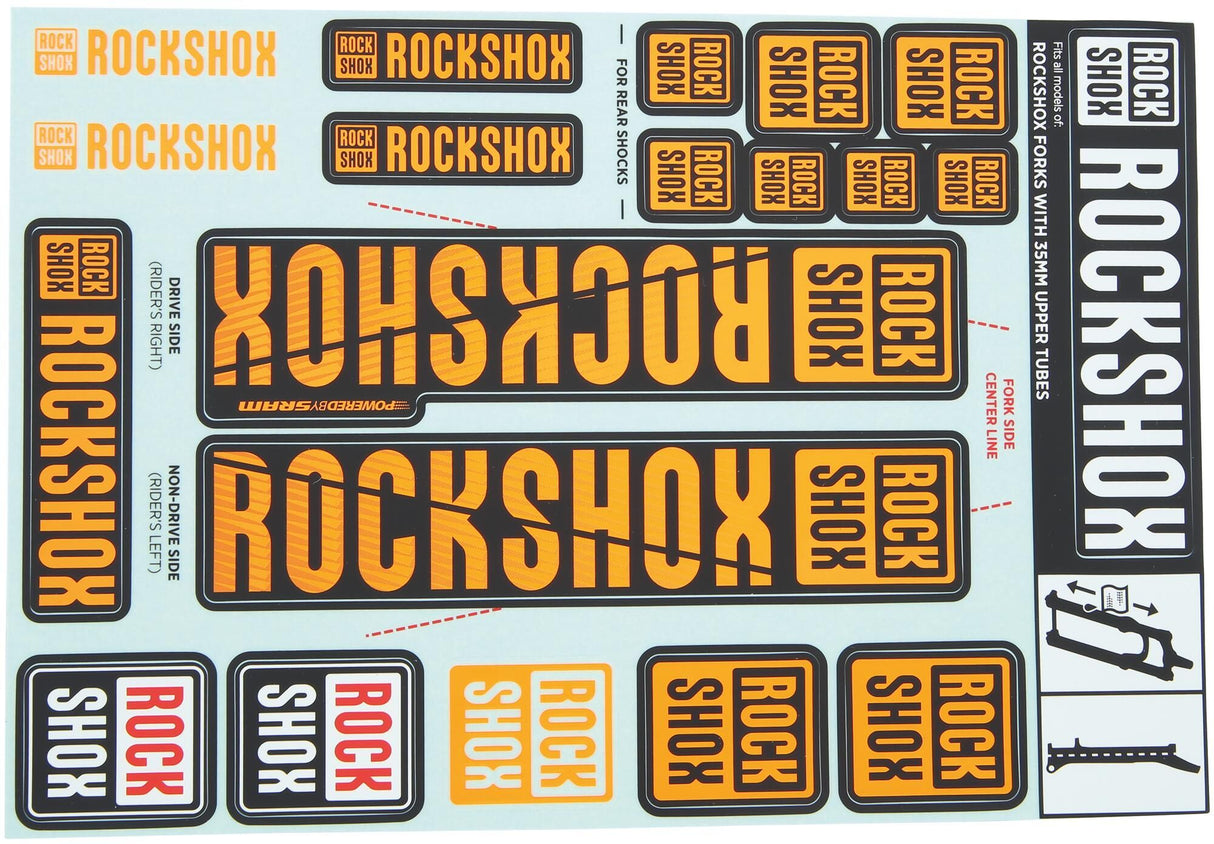 Rockshox decor set decal set orange