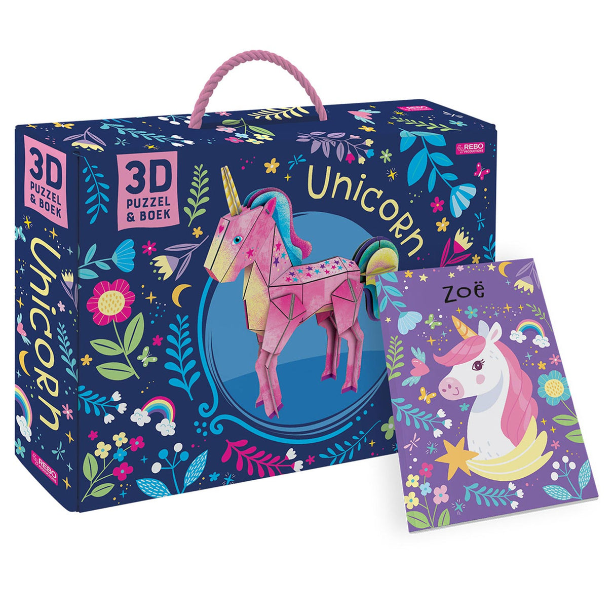 Rebo Publishers Sassi 3D puzzle + booklet Unicorn