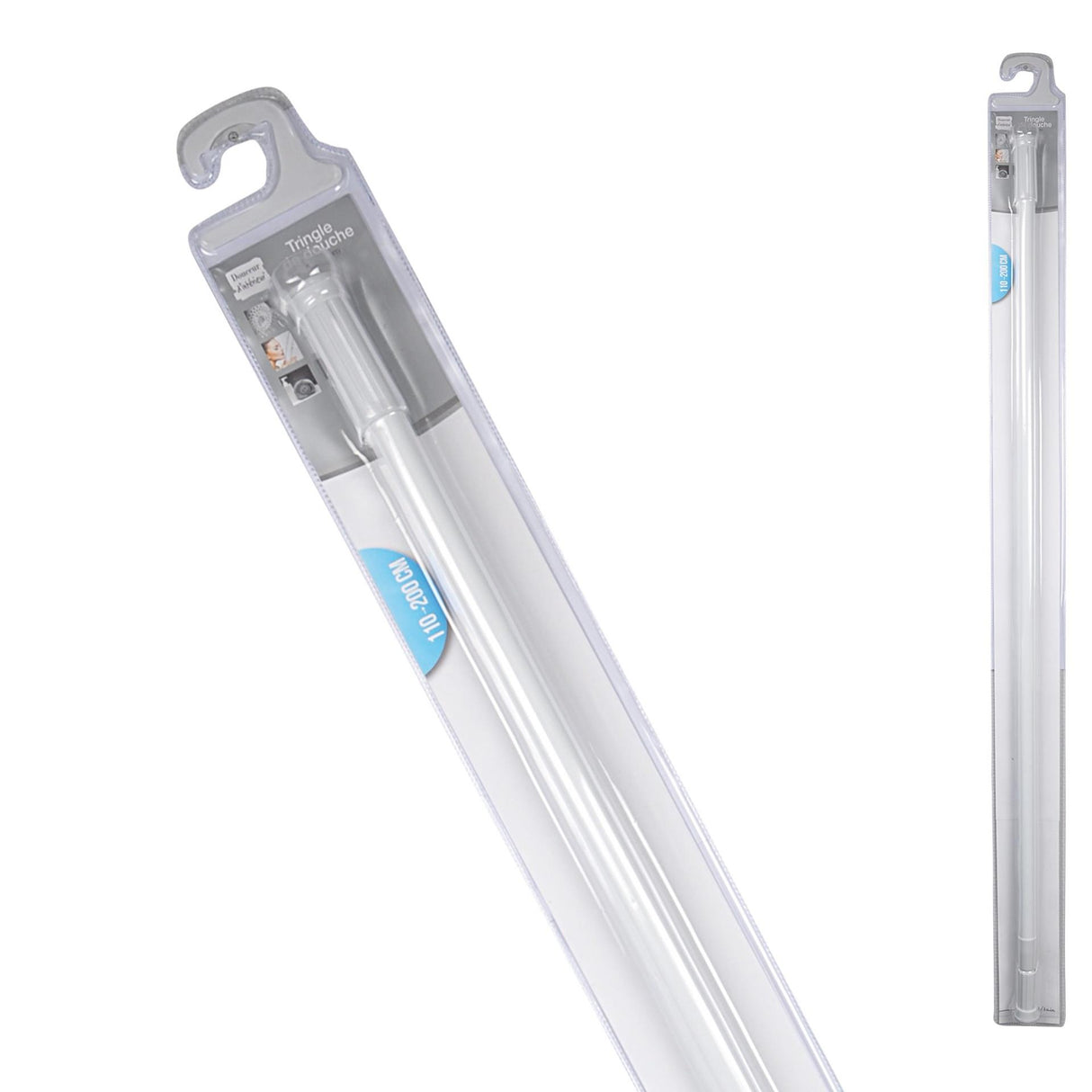 Wicotex douchestang aluminium 110-200cm wit