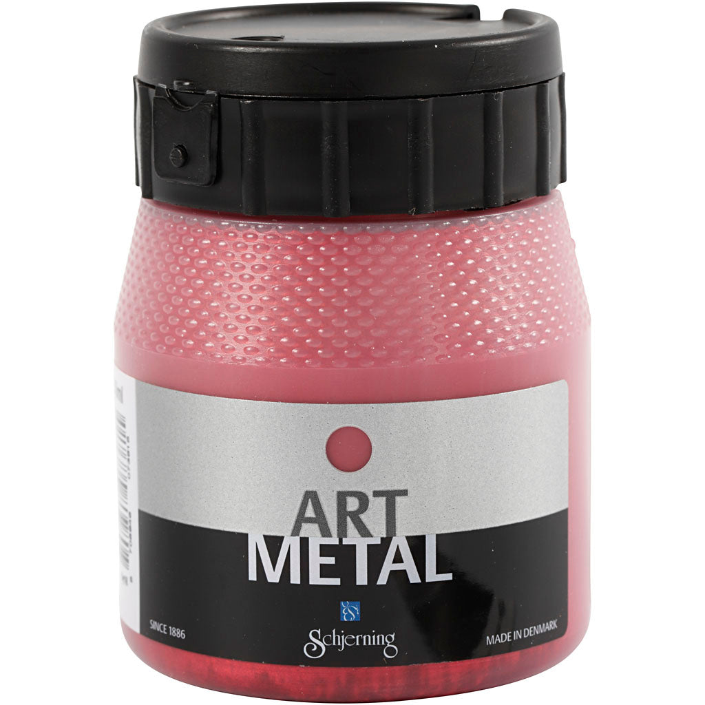 Schjerning hobbyverf metallic, lava rood(5112), 250 ml 1 fles