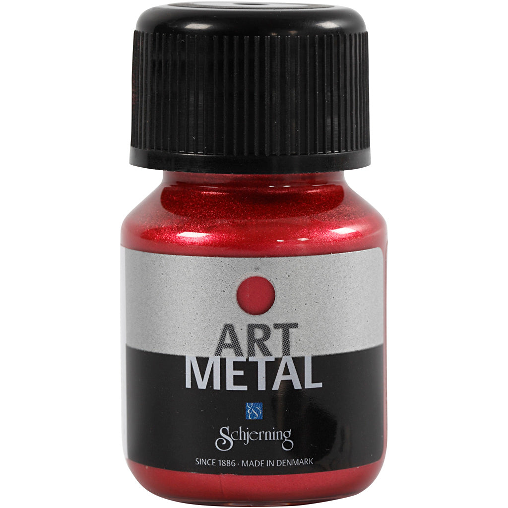 Schjerning hobbyverf metallic, lava rood(5112), 30 ml 1 fles