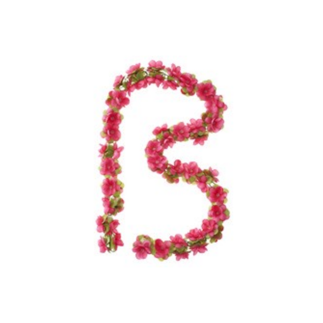 Basil Flower Garland - flower string - fuchsia