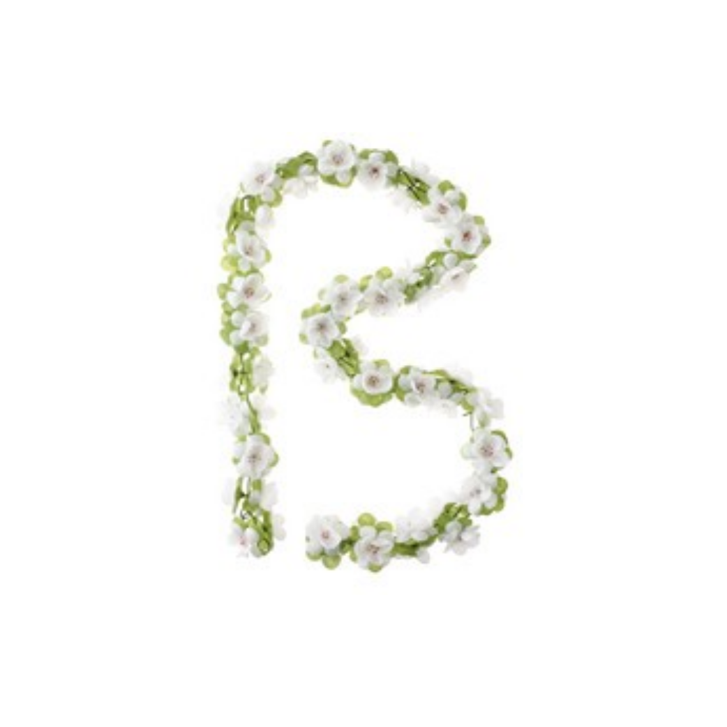 Basil féiert Garland - Blummenstäerkt - Wäiss