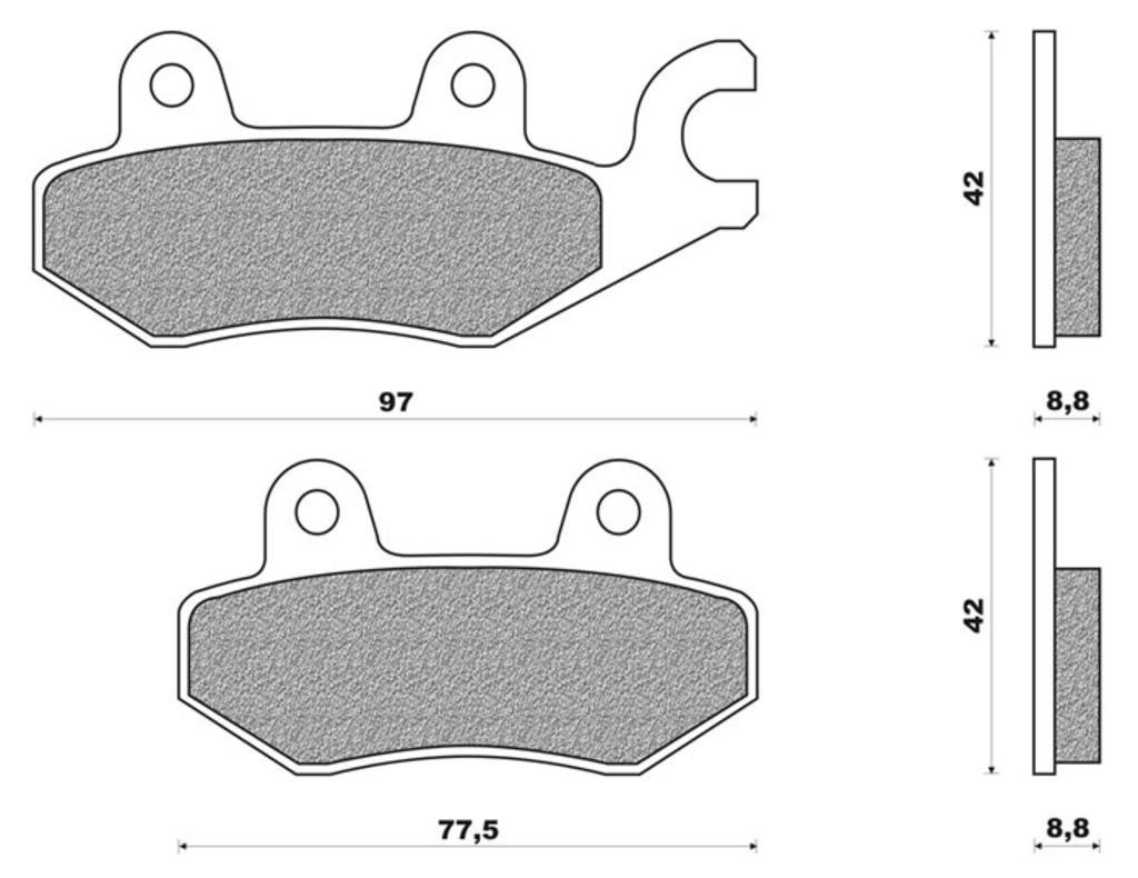 Newfren brake block set FD0257 Dink at the front, Top Boy Achter