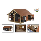 Kids Globe Globe Horse Stable med 2 bokser og lagring, 1:24