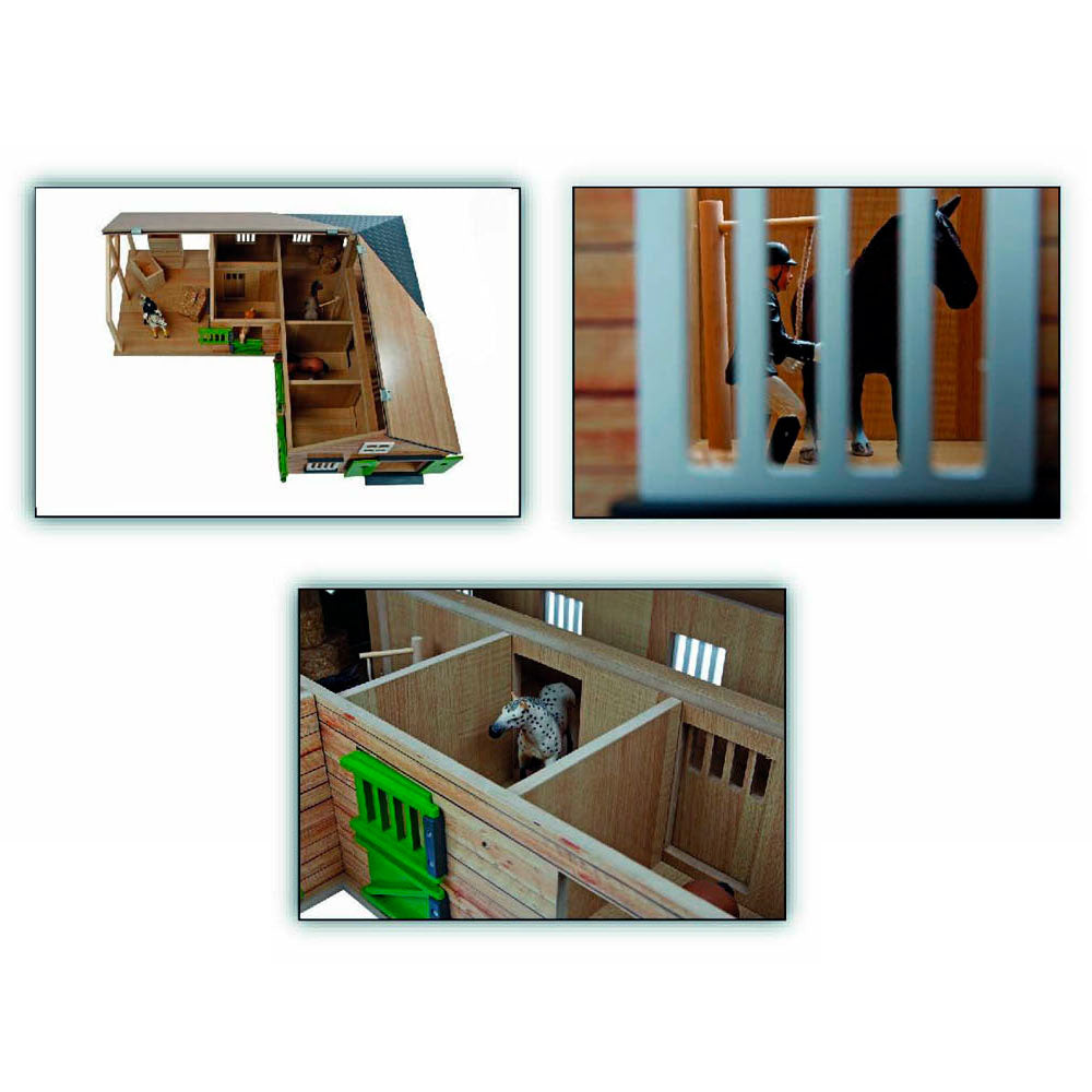 Kids Globe Globe Corner Stable z 3 pudełkami i przechowywaniem 1:24