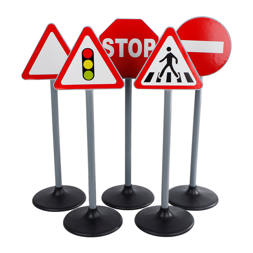 Kids Globe Globe Maxi 5 Road Signs Double -Sided 10 Stickers