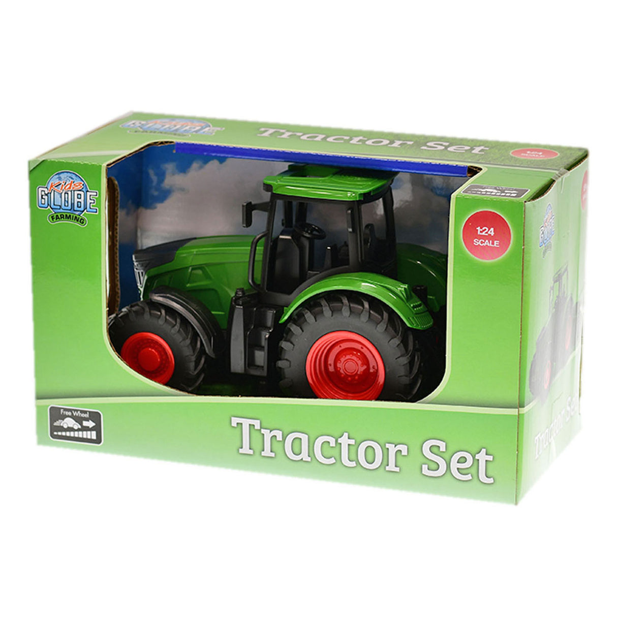 Kids Globe Tractor with Tilt Box - Green