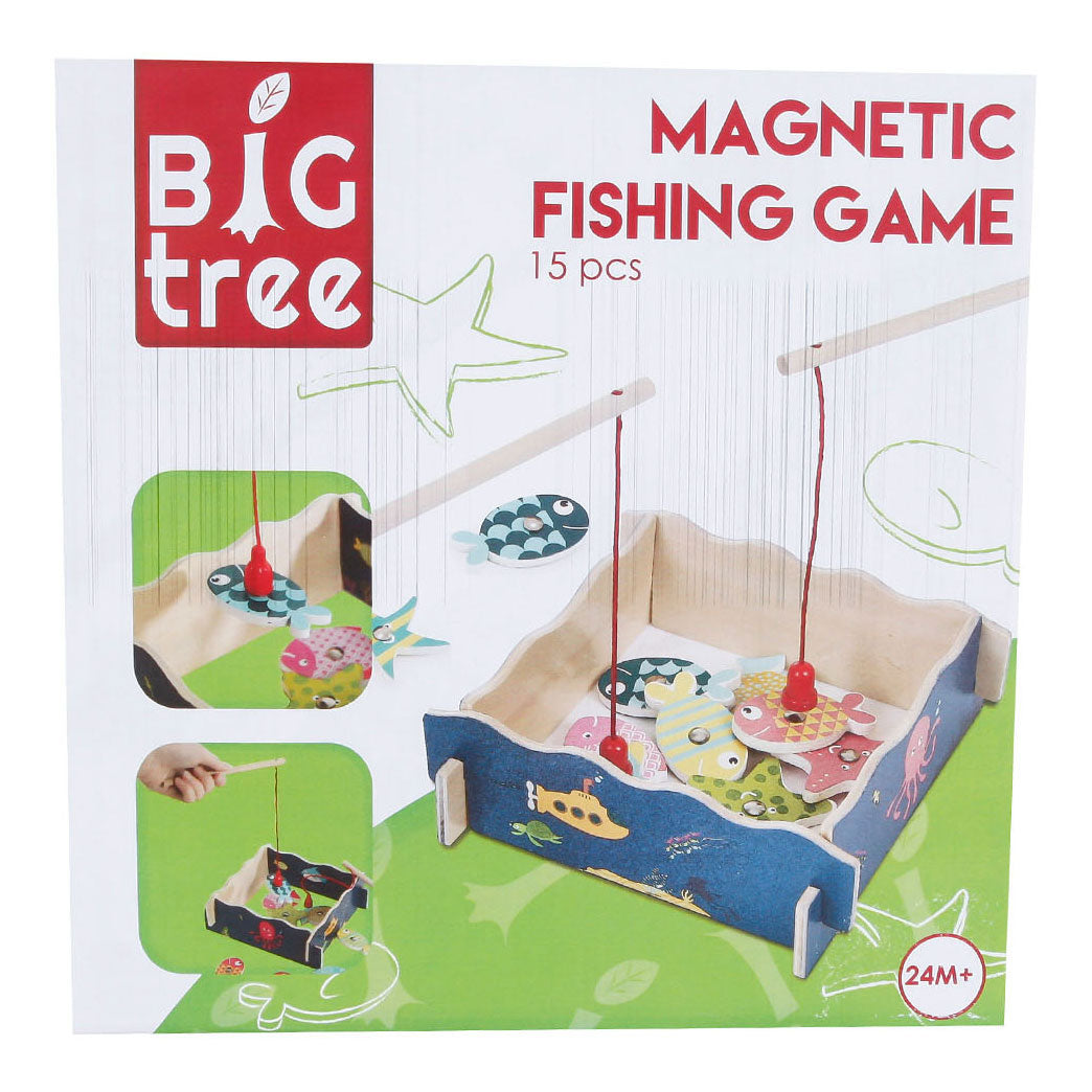 Wooden magnetic fish game, 15dlg.