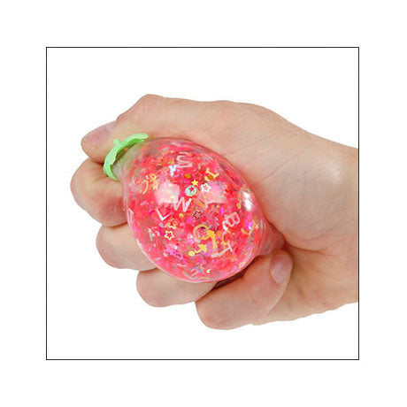 Glitter strawberry squeeze ball, 6 cm
