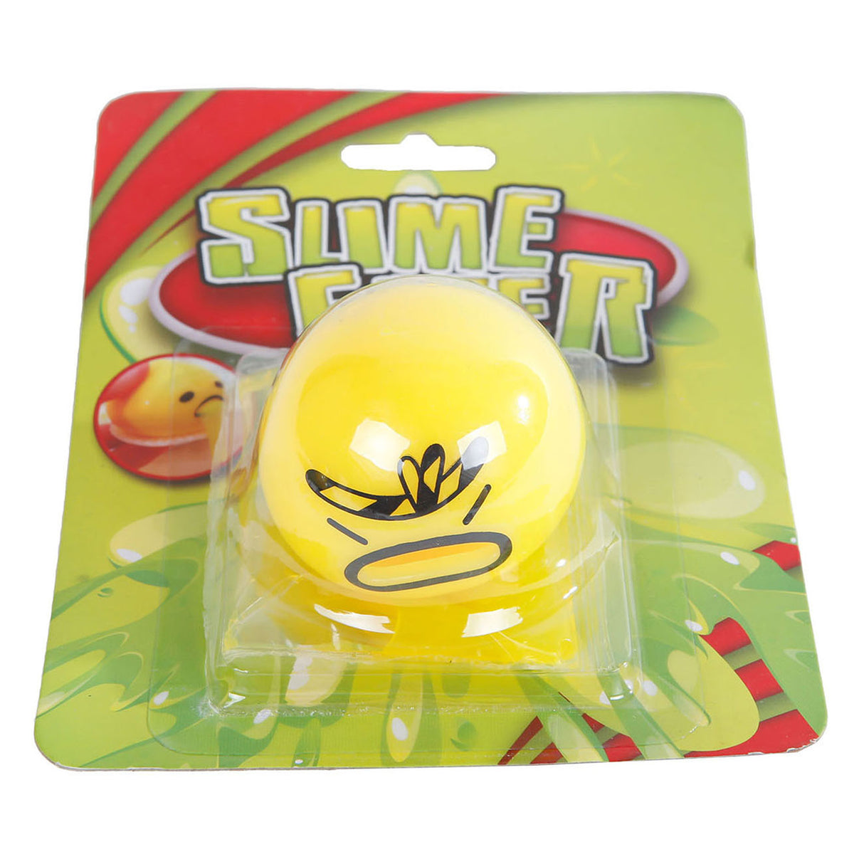 Slijm happertje lachgezicht geel, 5,5cm