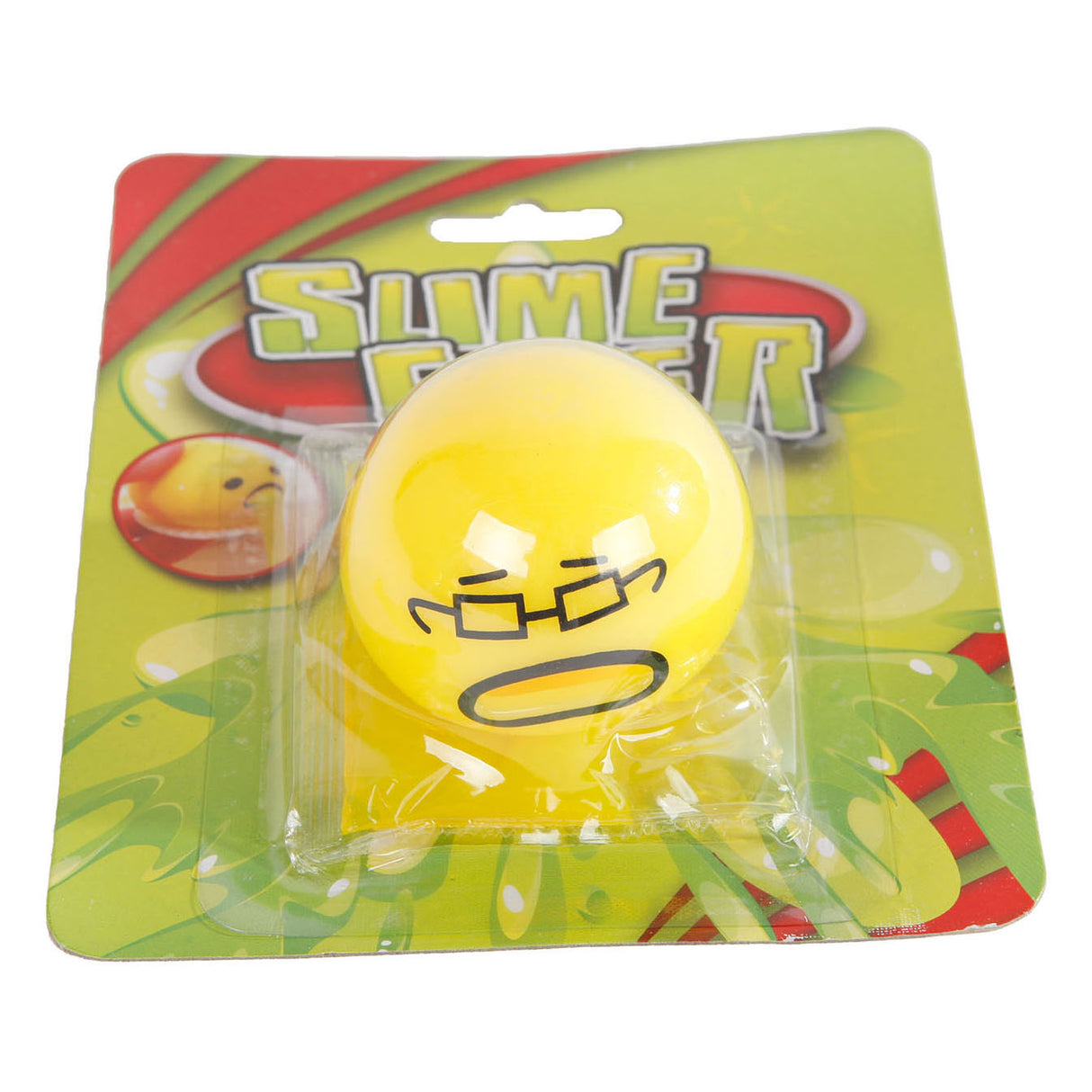 Slijm happertje lachgezicht geel, 5,5cm