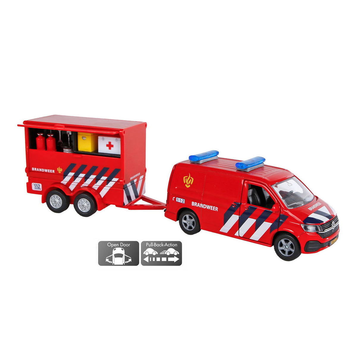 Kids Globe VW Transporter fire brigade with trailer