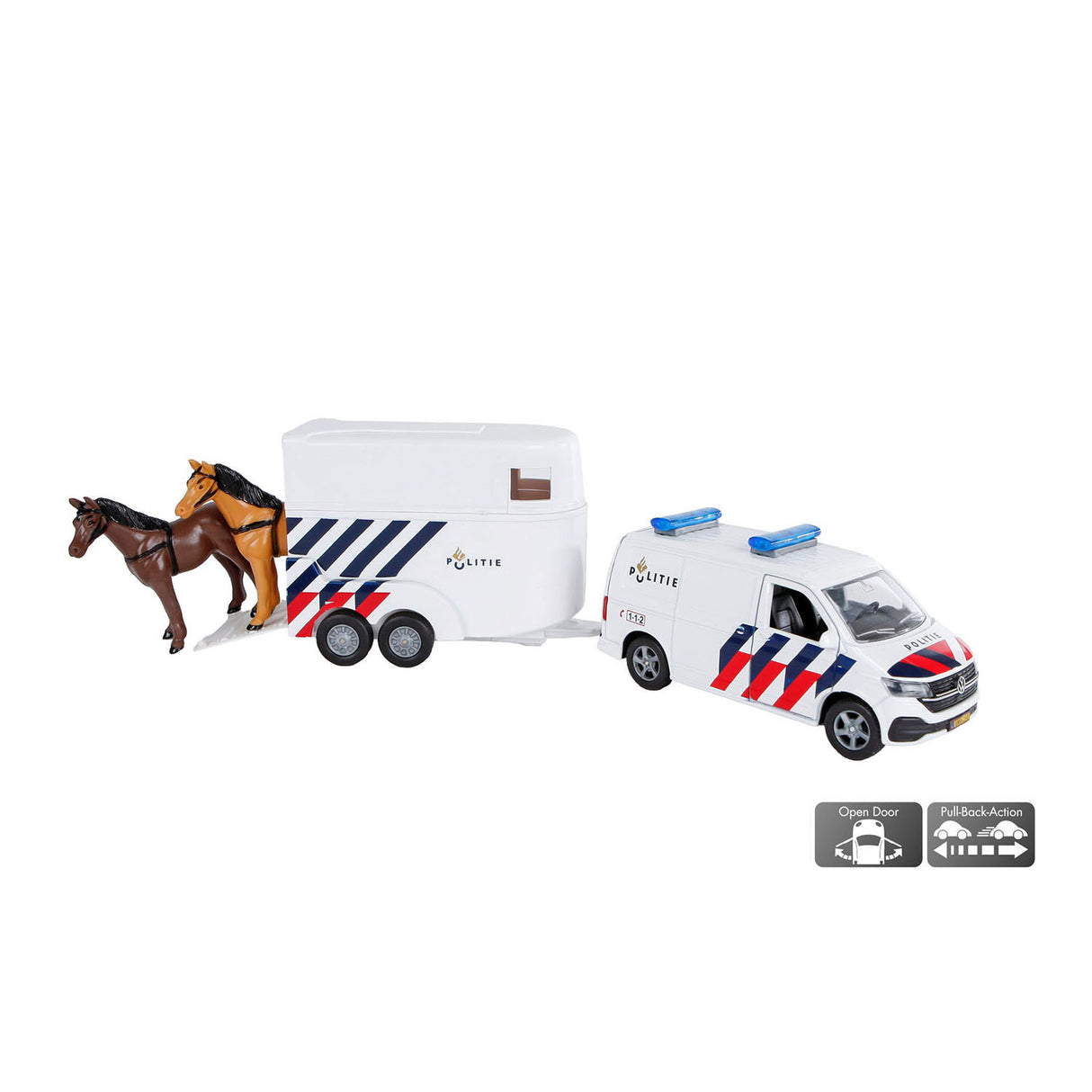 Kids Globe VW Transporter Police with Horse trailer