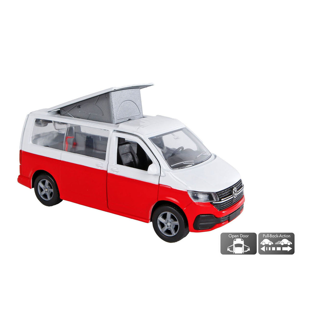 Kids Globe VW Transporter Camper Die-Cast Pull Back, 13.5cm