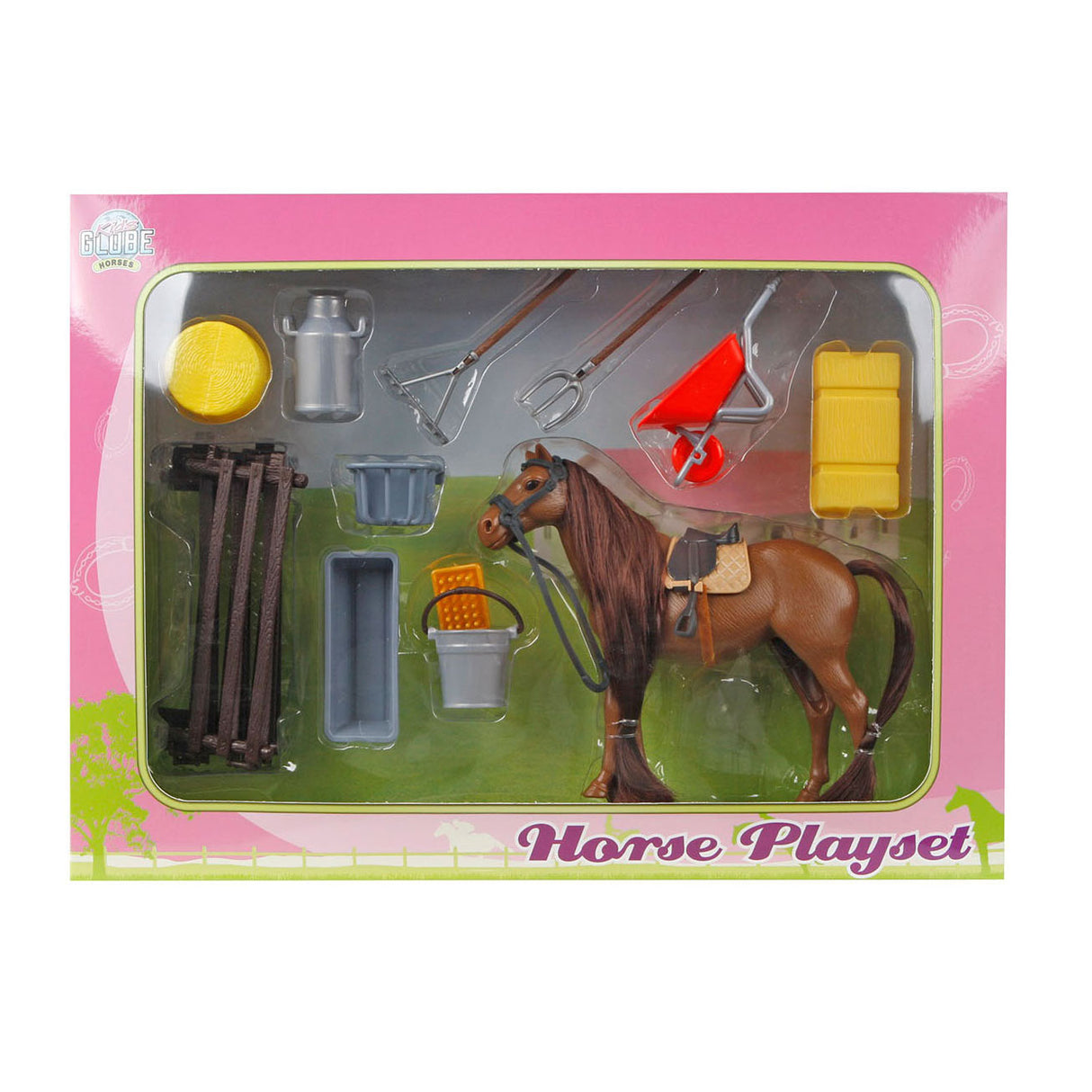 Kids Globe play set with horse and accessories, 13 cm