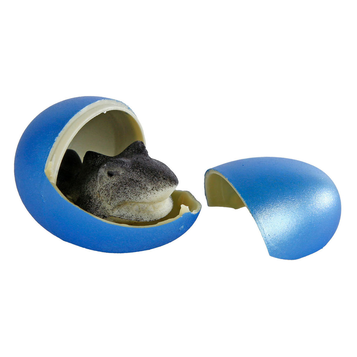Destination deep egg with growing shark, 6 cm