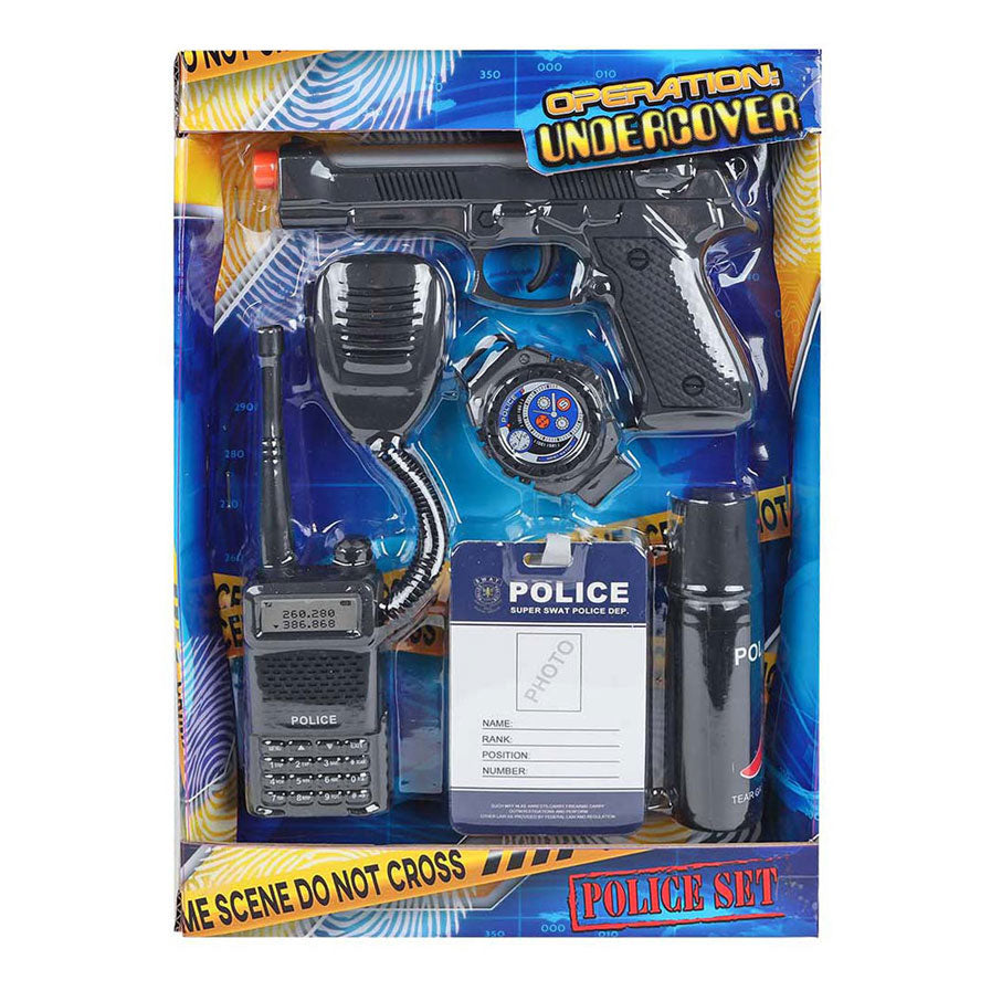Police play set with gun, 5dlg.