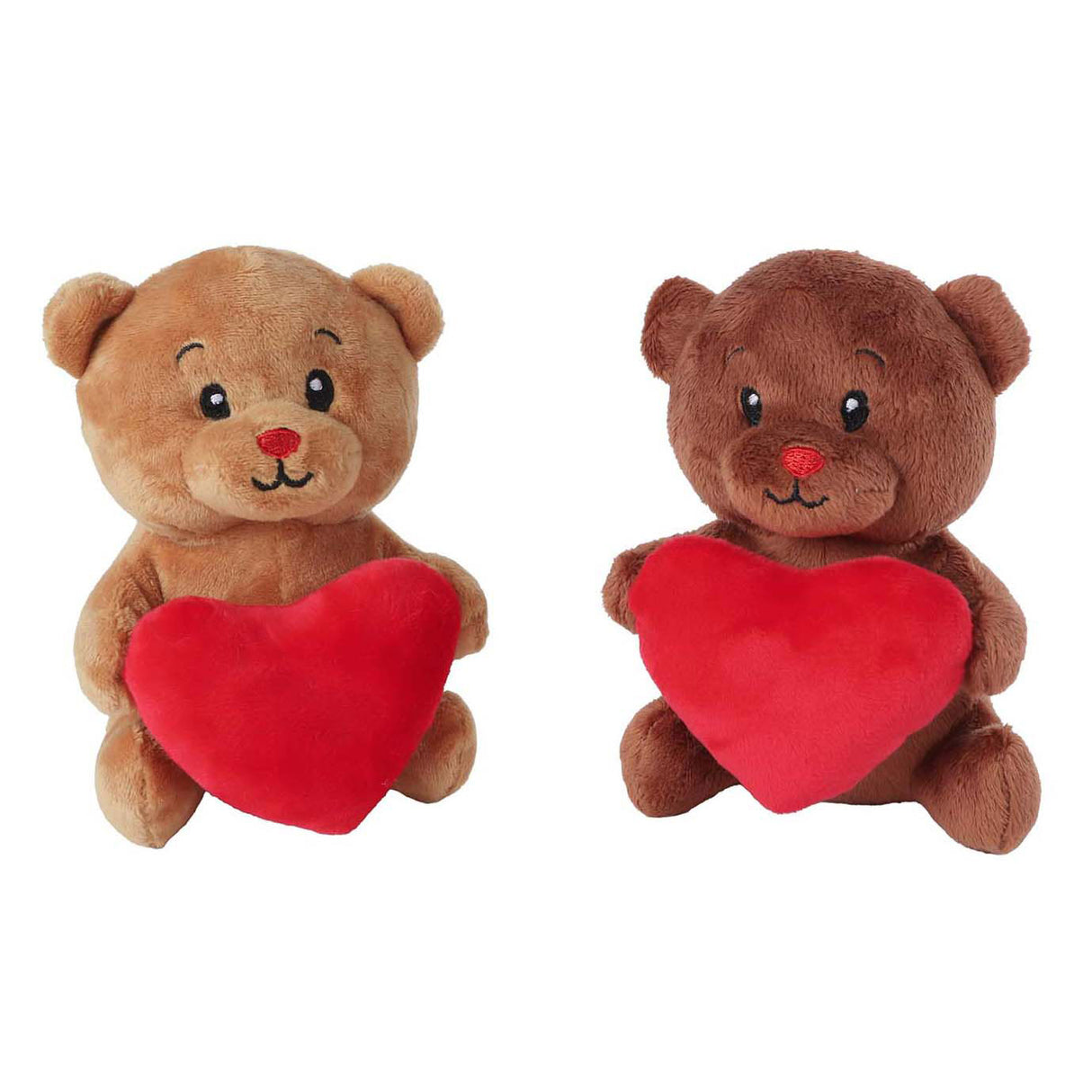 Bear with heart plush 2 assorted 15cm | 4 pieces