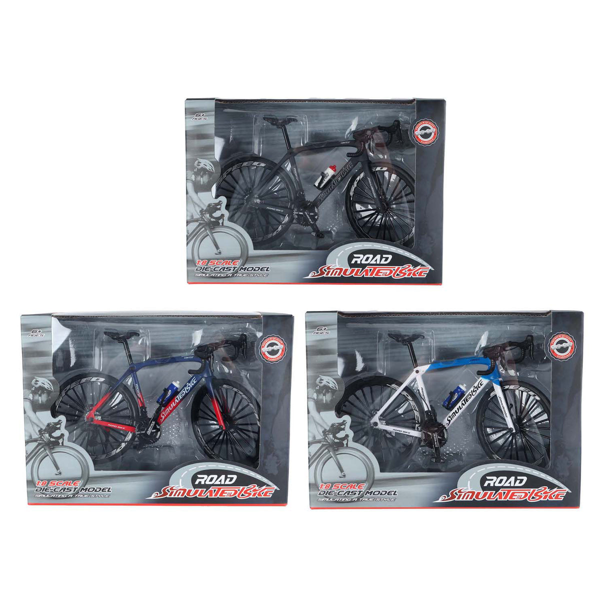 Racefiets die-cast kleur, 20,5cm