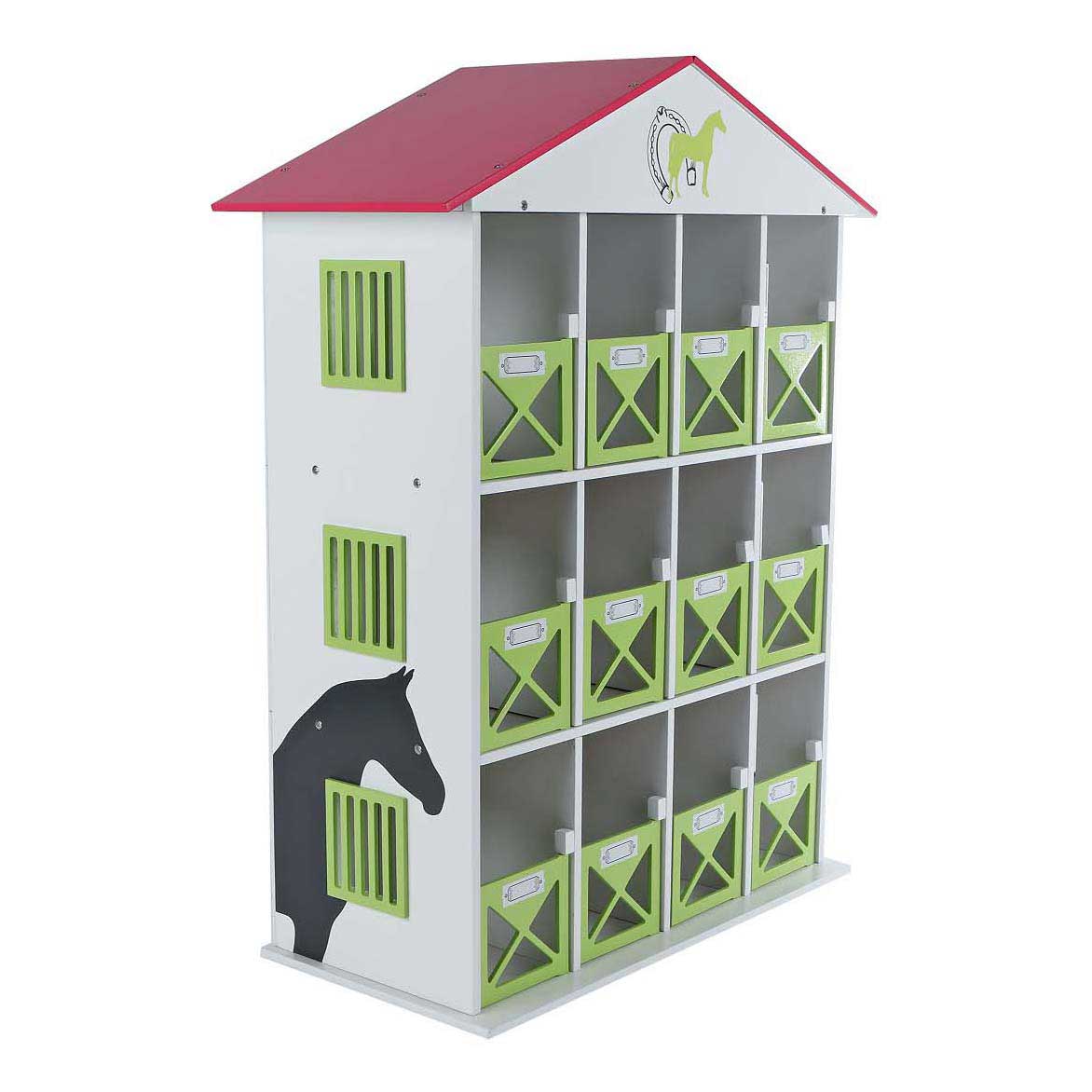 Kids globe horse storage box with 12 boxes
