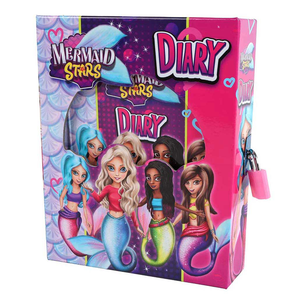 Mermaid stars diary with storage box and lock