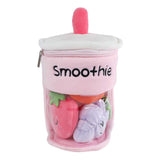 Fluffy menu pluche smoothie met fruit - 20cm