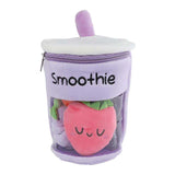 Fluffy menu pluche smoothie met fruit - 20cm