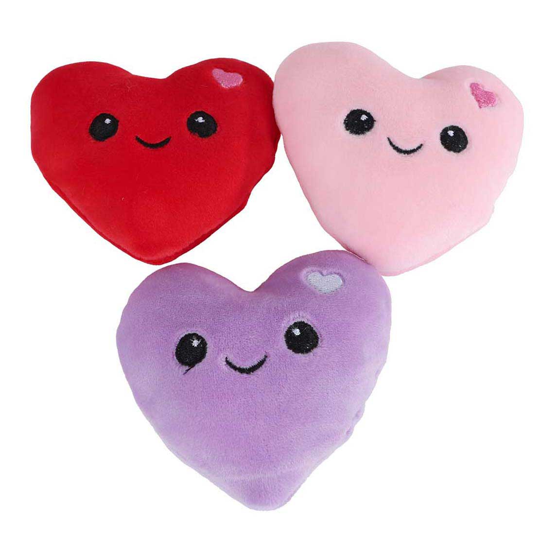 Fluffy menu pluche ijsje met 3 hartjes - 25cm