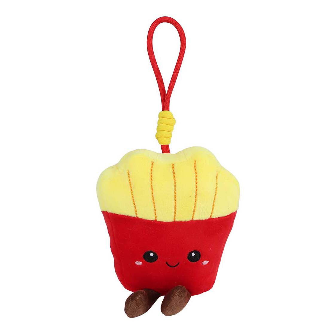 Fluffy menu fastfood sleutelhanger pluche - 9-12cm
