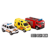 Véhicule de service d'urgence moulé à 2 jouets NL avec lumière et son