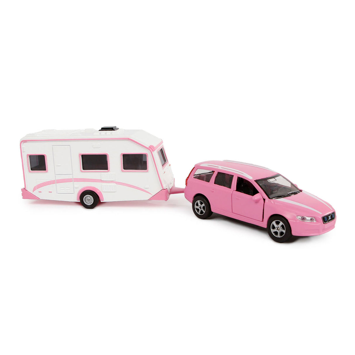 Kids Globe Globe Die Cast Volvo V70 med Caravan Pink, 30cm