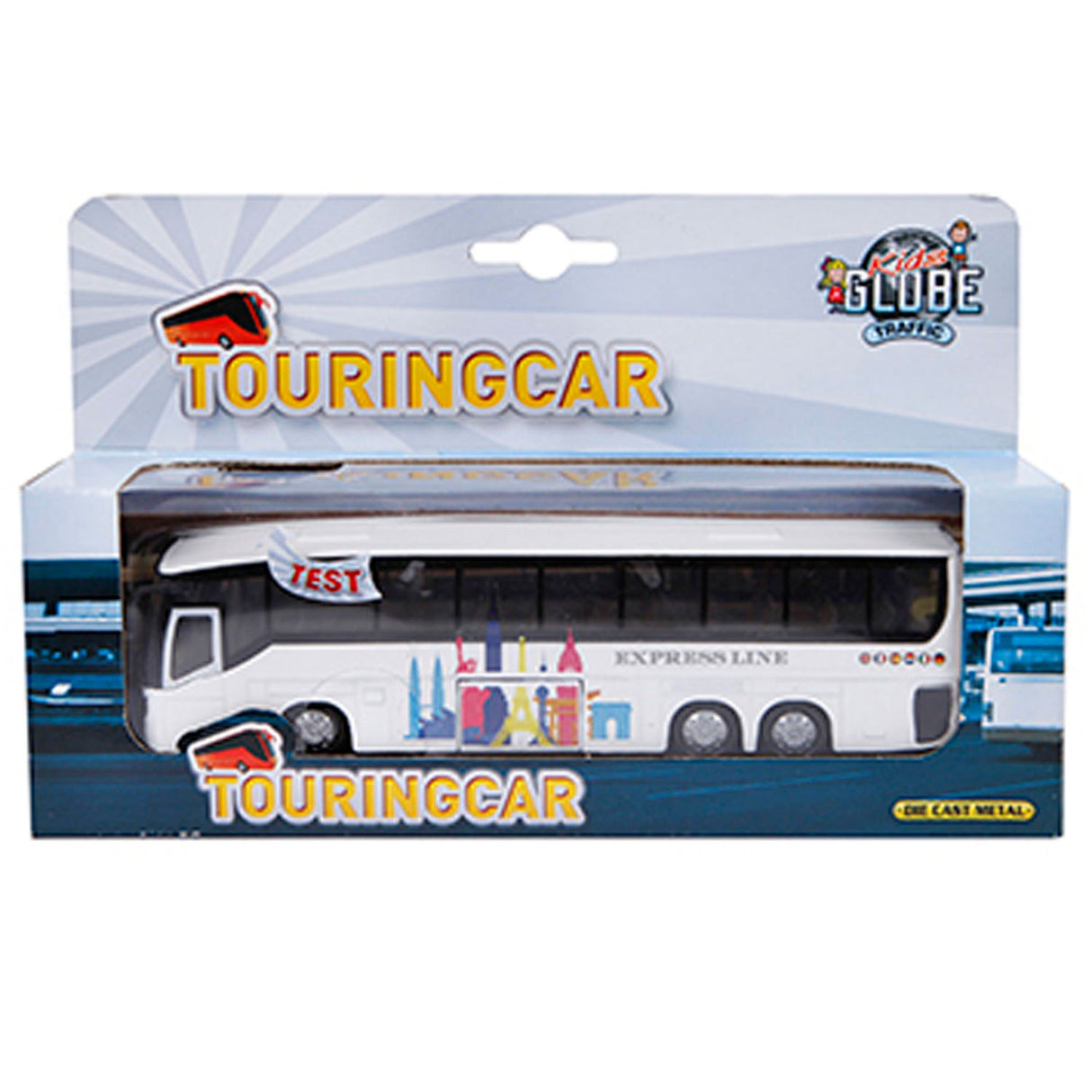 Kids Globe Die Cast Bus med lys og lyd, 19 cm