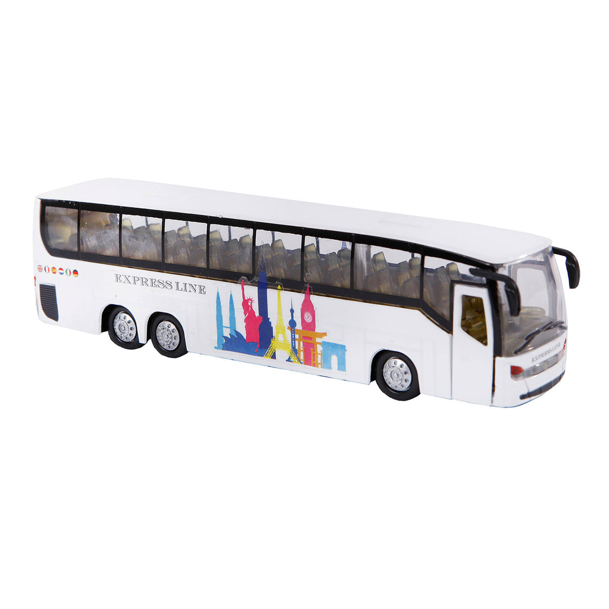 Kids Globe Die Cast Bus med lys og lyd, 19 cm