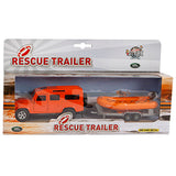 Kids globe die-cast land rover met reddingsboot, 27cm