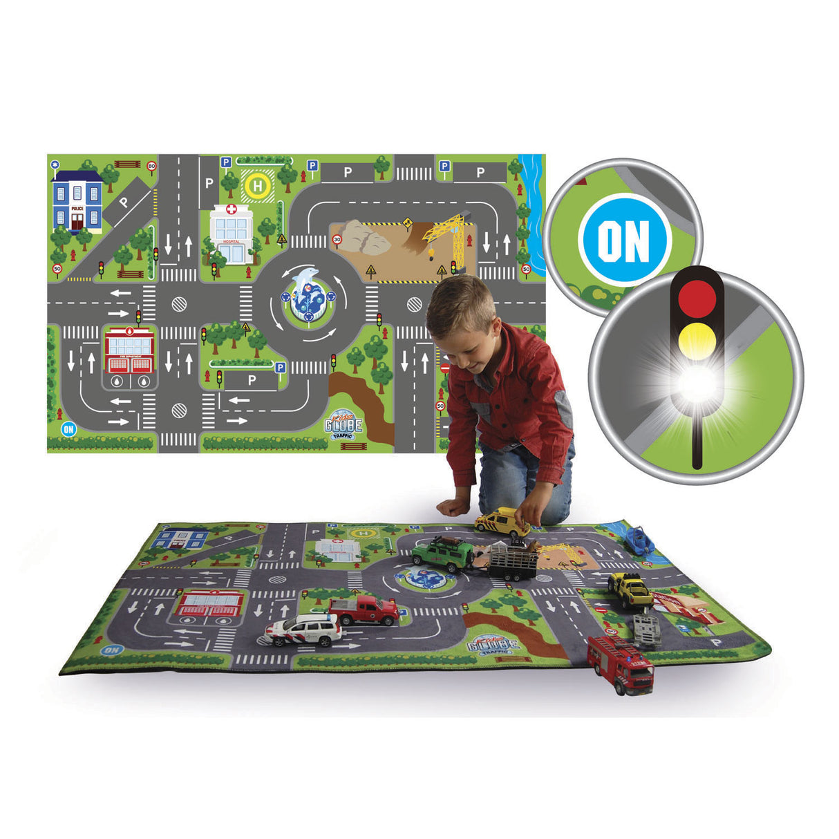 Kids Globe spiller dukker trafik med LED -trafiklys