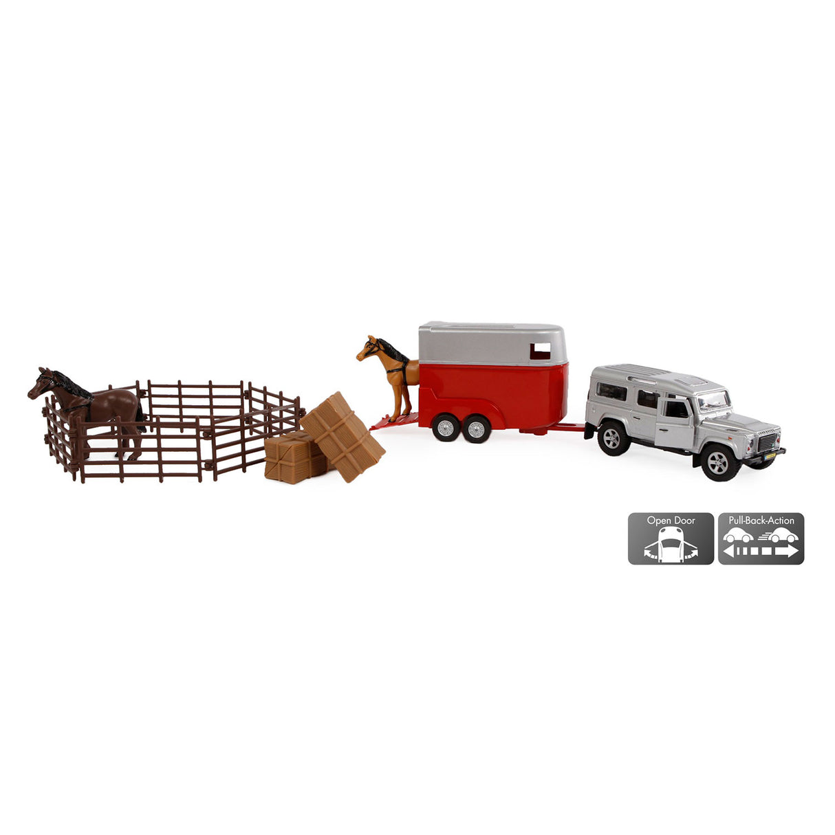 Kids Globe Land Rover with horse trailer