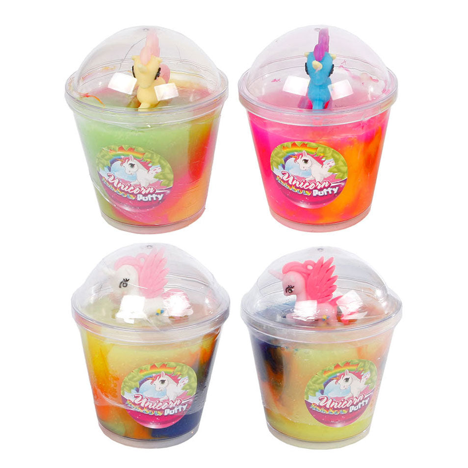 Unicornio Rainbow Putty con figura.