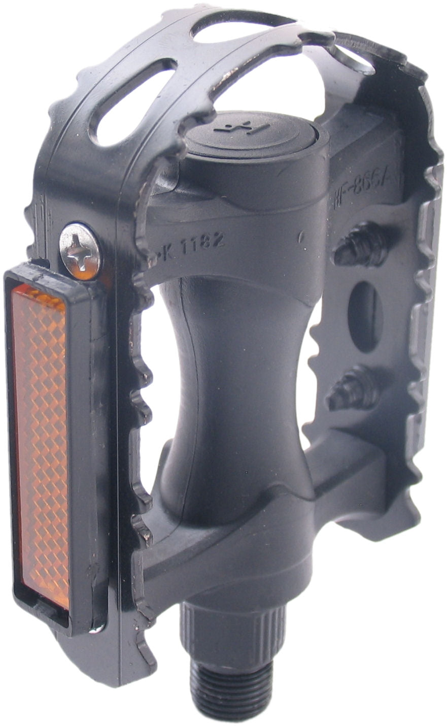 Conjunto de pedal de borda MTB plástico com borda de ferro preto