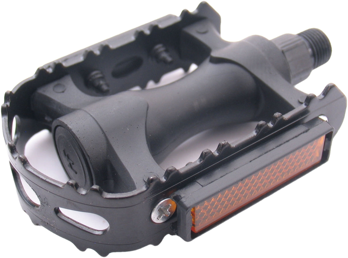 Conjunto de pedal de borda MTB plástico com borda de ferro preto