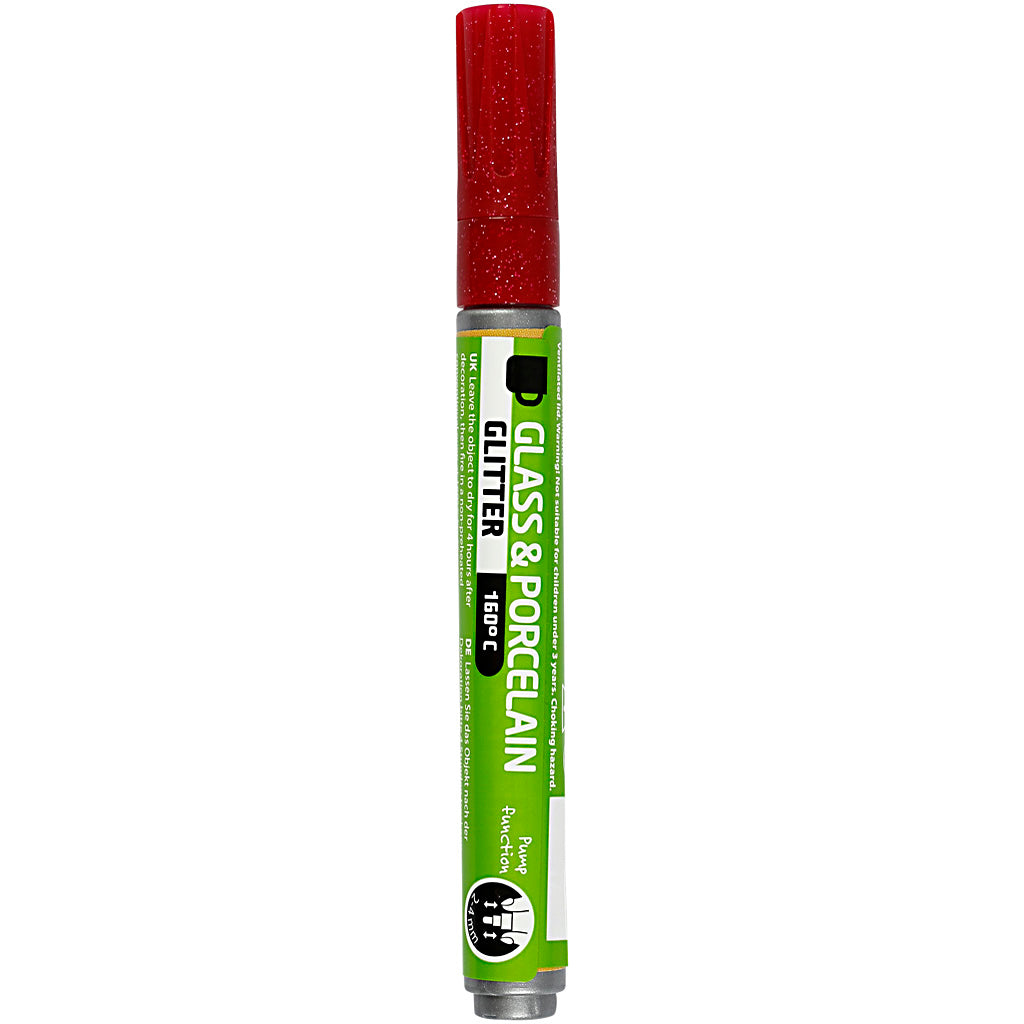 Creativ Company Glass and Porcelain Starting Glitter Semi-Cover- Dark Rood