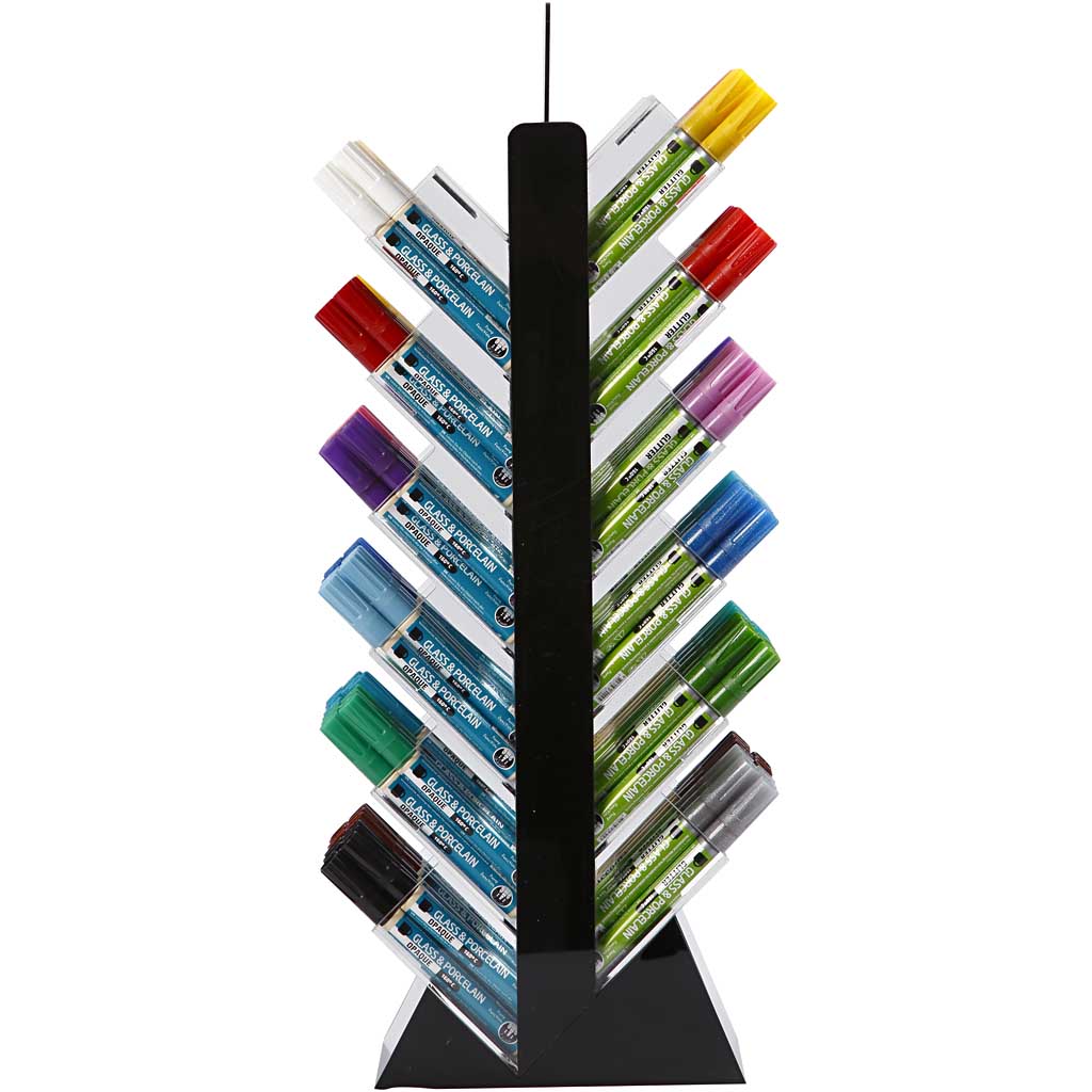 Kreul glass and porcelain markers, h: 52 cm, d: 11.5 cm, w: 24 cm, various colours, 24x6 pieces 1 box